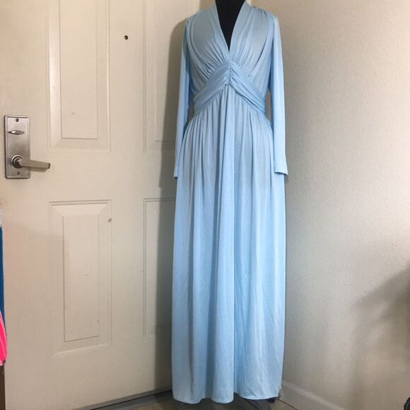 Vintage Emma Domb California Light Blue Dress Size 16 - Picture 1 of 16